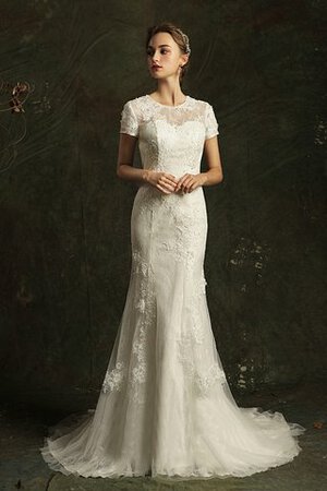 Moderno Vestido de Novia de Manga corta de Llamativo - Foto 1