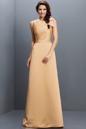 Robe demoiselle d'honneur longue en forme fermeutre eclair col en bateau en satin - Photo 12
