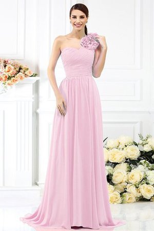 Robe demoiselle d'honneur plissage avec fleurs avec chiffon ligne a au drapée - Photo 22