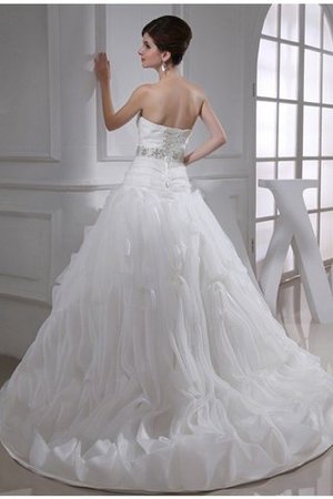 Duchesse-Linie Empire Taille Herz-Ausschnitt Brautkleid aus Organza mit Gericht Schleppe - Bild 2