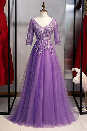 Ehrenvoll Normale Taille Festliches Ballkleid mit Bordüre aus Satin - Bild 1