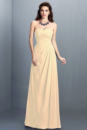 Robe demoiselle d'honneur longue plissé de princesse avec fronce a-ligne - Photo 6