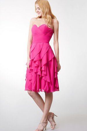 Robe demoiselle d'honneur facile plissage avec sans manches ruché de lotus - Photo 3