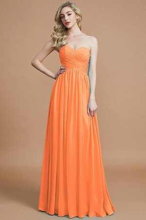 Robe demoiselle d'honneur naturel d'empire avec chiffon ruché jusqu'au sol - Photo 25