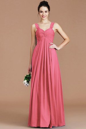 Robe demoiselle d'honneur naturel en chiffon de col en cœur jusqu'au sol d'empire - Photo 34