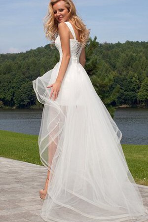 Robe de mariée impressioé romantique manche nulle col en forme de cœur avec ruban - Photo 2