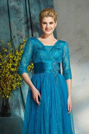 Natürliche Taile Prinzessin A Linie Bodenlanges Brautmutterkleid mit Applike - Bild 6