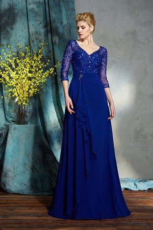 Abito mamma Sposa in Chiffon Principessa Lungo A-Line V-Scollo - Foto 5