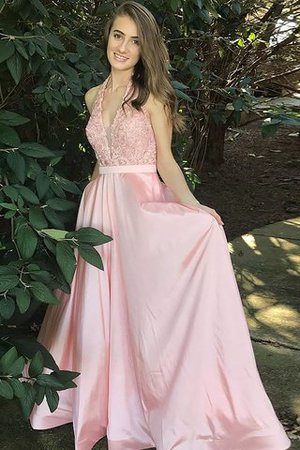 V-Ausschnitt Prinzessin Schick Bodenlanges Abendkleid mit Bordüre - Bild 1