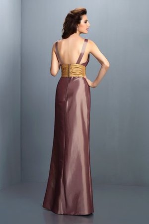 V-Ausschnitt Natürliche Taile Formelles Anständiges Abendkleid mit Drapierung - Bild 2