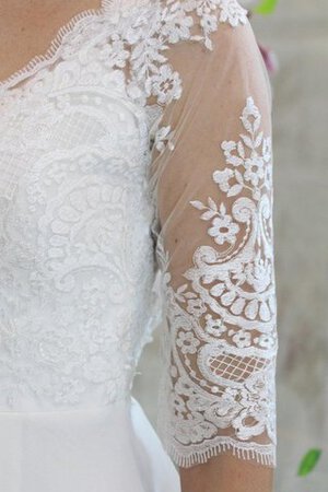 Abito da Sposa Buco Della Serratura Schiena V-Scollo Tondo Semplice in pizzo A-Line - Foto 5