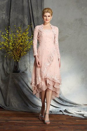 Ärmelloses Chiffon Reißverschluss Brautmutterkleid mit Jacke mit Applike - Bild 1