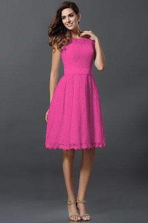 Schaufel-Ausschnitt Prinzessin A-Line Knielanges Brautjungfernkleid mit Bordüre - Bild 11