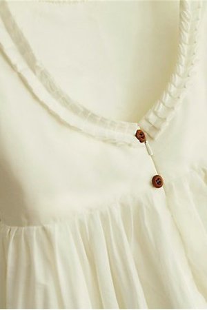 Robe de cortège enfant naturel de lotus a-ligne longueur mollet de princesse - Photo 4