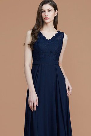 A Linie Prinzessin Normale Taille Ärmelloses Bodenlanges Brautjungfernkleid - Bild 4