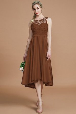 Robe demoiselle d'honneur bref naturel de princesse avec sans manches ligne a - Photo 9