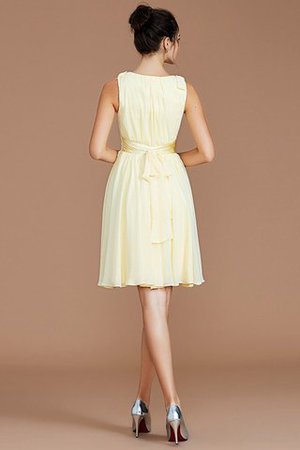 Normale Taille Ärmelloses Kurzes Brautjungfernkleid mit Gürtel mit Schleife - Bild 34