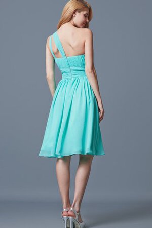 Abito da Damigella al ginocchio in Chiffon A-Line con Increspato con Piega monospalla - Foto 3