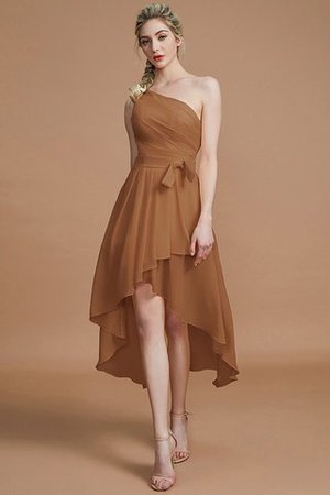 Robe demoiselle d'honneur courte avec zip manche nulle asymétrique avec chiffon - Photo 8