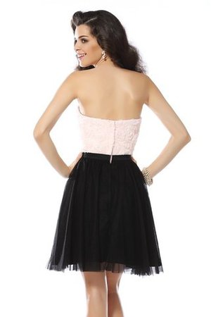 Robe de cocktail naturel bref impressioé en tulle manche nulle - Photo 2