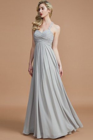 Herz-Ausschnitt Ärmelloses Gerüschtes Chiffon A-Linie Brautjungfernkleid - Bild 2
