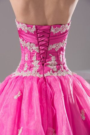 Robe de quinceanera plissage col en forme de cœur decoration en fleur ruché de mode de bal - Photo 8