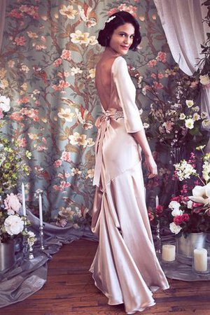 Robe de mariée facile ruché de traîne courte longueru au niveau de sol ceinture en étoffe - Photo 1