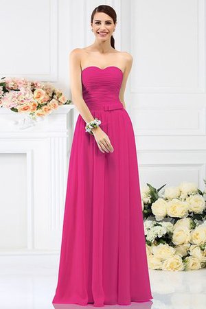 Robe demoiselle d'honneur plissage longue jusqu'au sol avec fleurs manche nulle - Photo 11