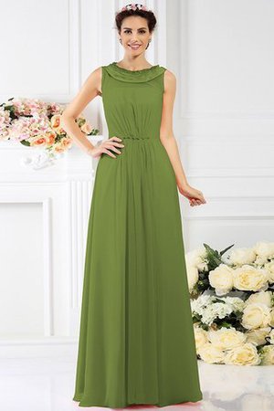 Boot-Ausschnitt Chiffon Reißverschluss Prinzessin Bodenlanges Brautjungfernkleid - Bild 13