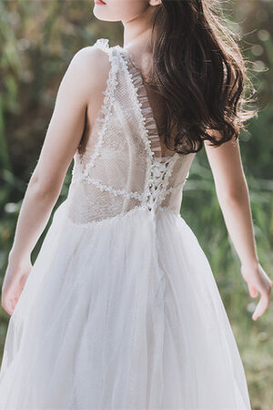 Blendend Langes Konservatives Brautkleid mit Bordüre mit Rücken Schnürung - Bild 8