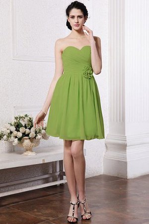 Chiffon Drapiertes Ärmelloses Mini Brautjungfernkleid mit Herz-Ausschnitt - Bild 13