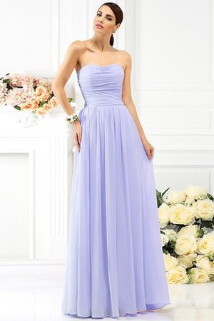 Vestido de Dama de Honor de Sin mangas de Largo de Escote sin tirantes de Plisado - Foto 17