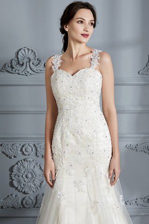 Robe de mariée naturel de traîne moyenne manche nulle de sirène au bord de la mer - Photo 7