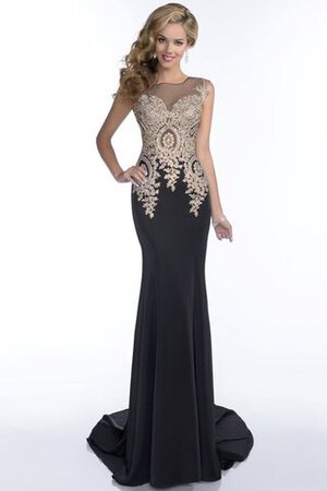 Enganliegendes Bateau Sweep train extravagantes Ballkleid aus Paillette ohne Ärmeln - Bild 1