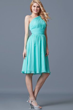 Abito da Damigella al ginocchio in Chiffon A-Line con Increspato con Piega monospalla - Foto 2