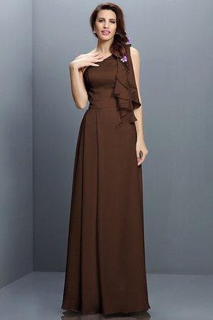 One Schulter A-Line Anständiges Brautjungfernkleid aus Chiffon mit Empire Taille - Bild 7