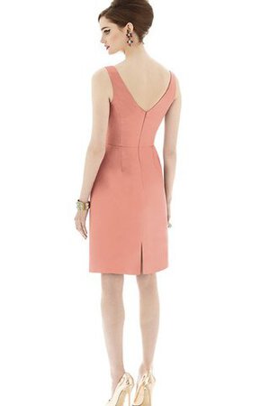 Robe demoiselle d'honneur ruché de col en v de longueur à genou - Photo 6