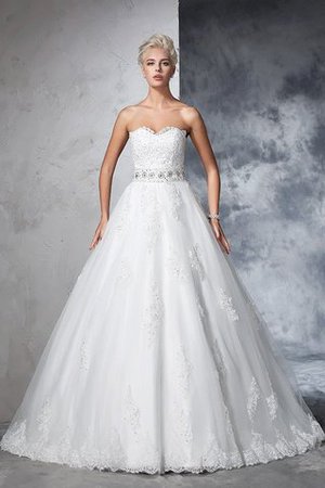 Robe de mariée distinguee intemporel longue de mode de bal avec sans manches - Photo 4