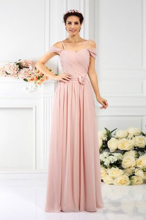 Chiffon Drapiertes Anständiges Bodenlanges Brautjungfernkleid mit Empire Taille - Bild 1