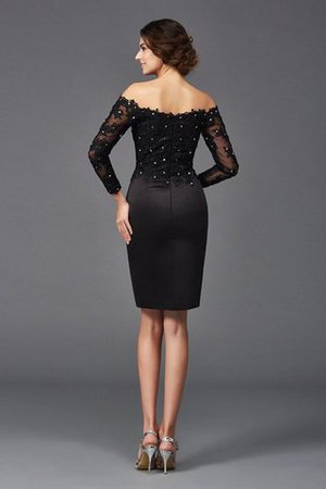 Normale Taille Satin Schulterfreier Ausschnitt Enges Knielanges Brautmutterkleid - Bild 2