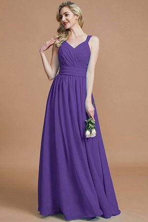 Abito da Damigella Senza Maniche Naturale in Chiffon Principessa A-Line - Foto 30