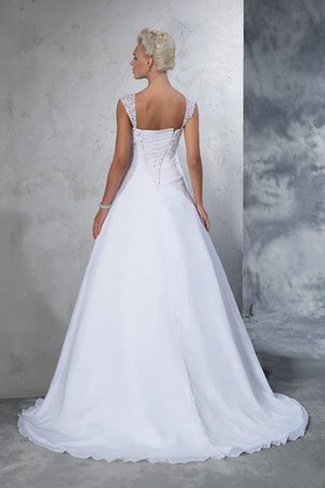 Gericht Schleppe Empire Taille Breiter Träger Brautkleid mit Applike ohne Ärmeln - Bild 2