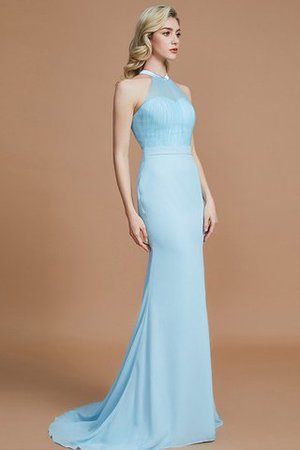 Schaufel-Ausschnitt Normale Taille Ärmelloses Sweep Zug Brautjungfernkleid aus Chiffon - Bild 5