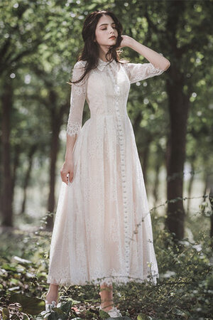 Robe de mariée arrivée au mollet haute qualité au jardin avec zip derniere tendance - Photo 2