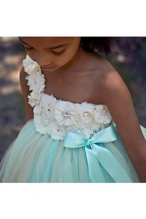 Robe de cortège enfant avec ruban arrivée au cheville de lotus textile en tulle avec nœud - Photo 2