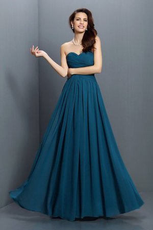 Herz-Ausschnitt Satin Ärmelloses Brautjungfernkleid mit Drapierung mit Plissierungen - Bild 1