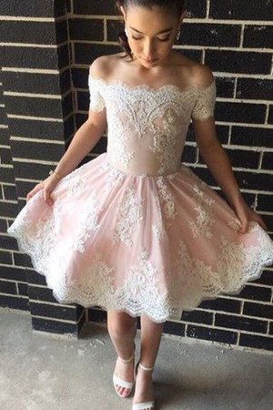 Ärmelloses Prinzessin A-Linie Normale Taille Abschlusskleid mit Bordüre - Bild 2