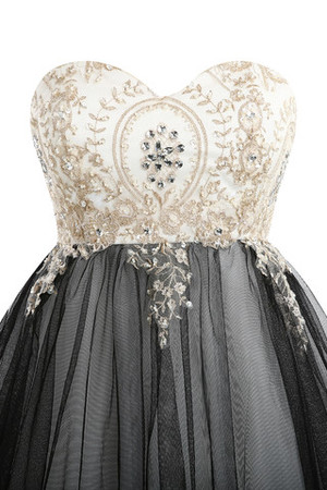 Moderno Vestido de Cóctel de Corte Recto en Tul de Exclusivo de Malla Tejido - Foto 2