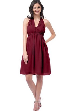 Robe demoiselle d'honneur bref de col en cœur bandouliere spaghetti en chiffon - Photo 3