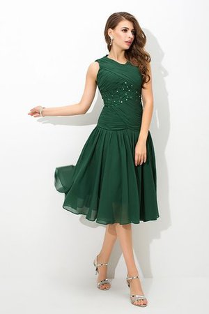 Plissiertes Ärmelloses Prinzessin Chiffon Ballkleid mit Drapierung - Bild 4